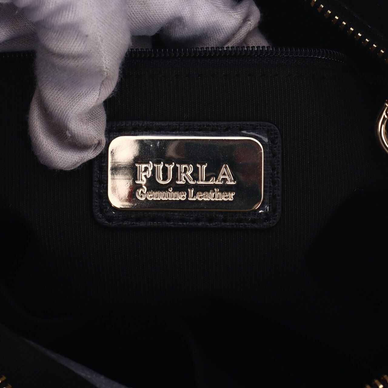 Furla Agata Small Onyx Black Satchel 