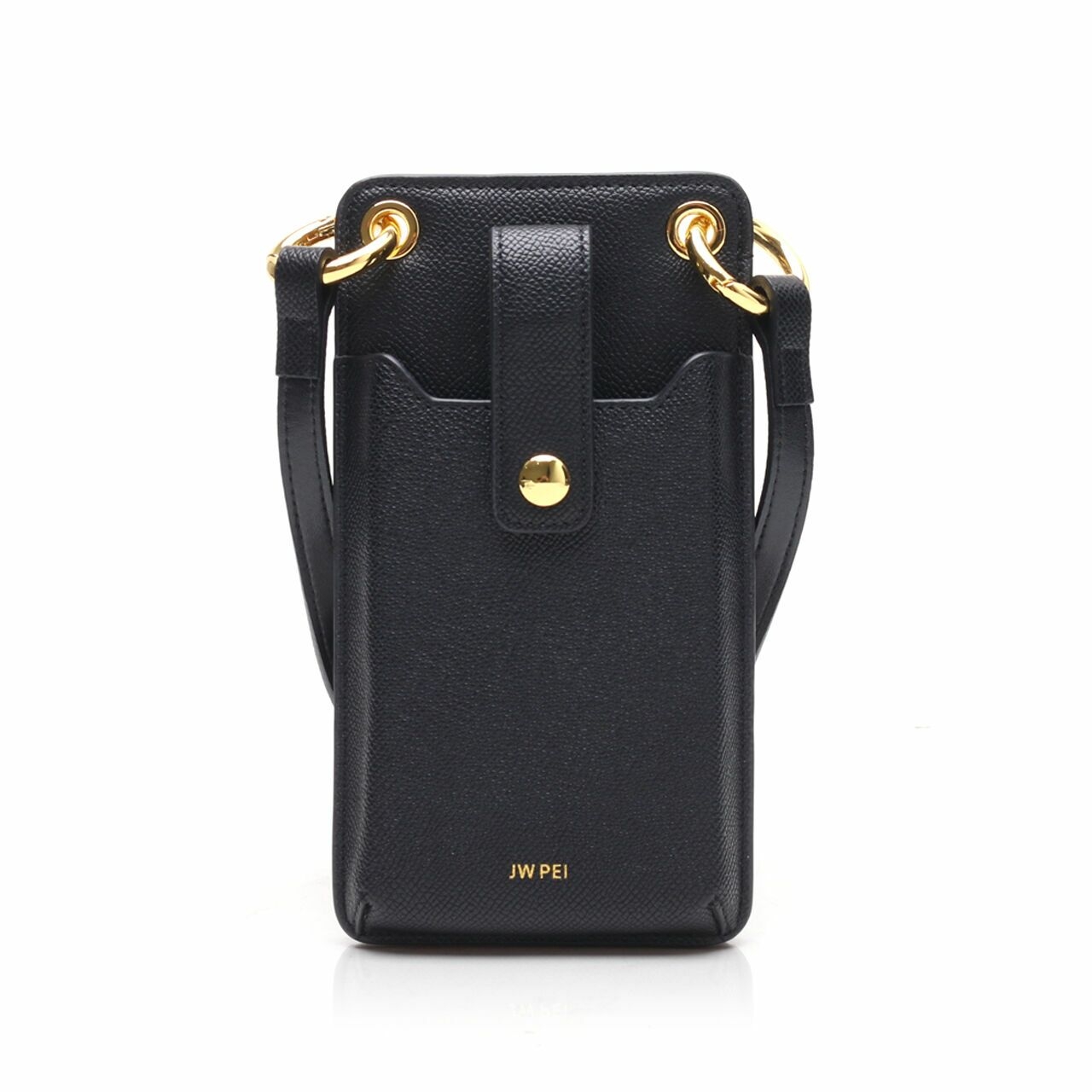 JW PEI Quinn Phone Bag Black Grained Vegan Leather