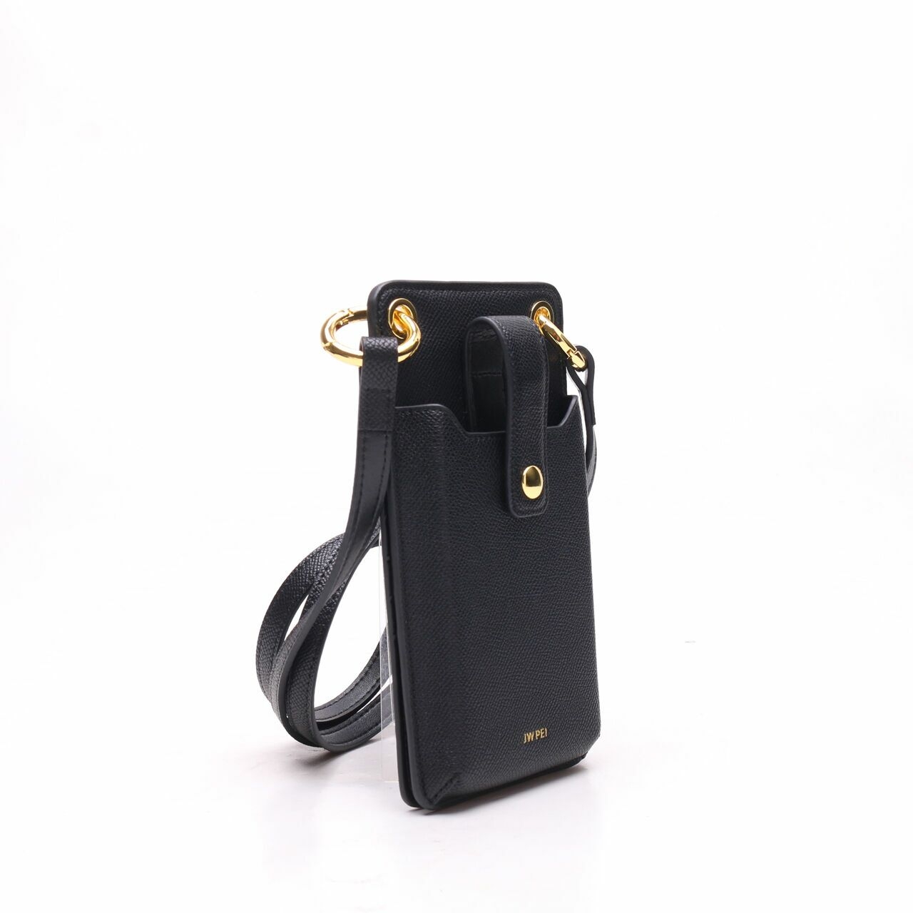 JW PEI Quinn Phone Bag Black Grained Vegan Leather