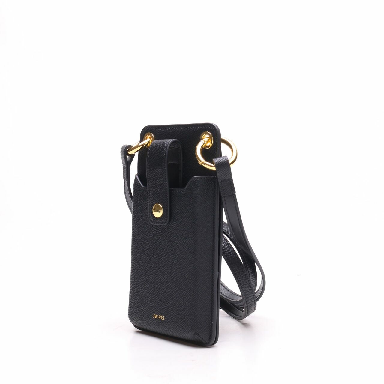 JW PEI Quinn Phone Bag Black Grained Vegan Leather