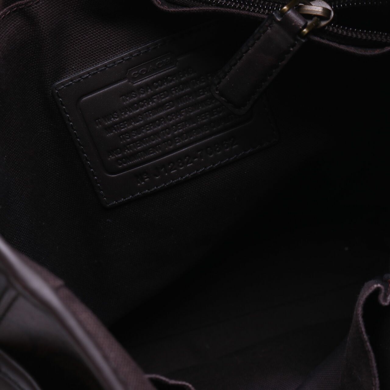 Coach Blecker Signature Black Coated Canvas Dark Brown Shoulder Bag