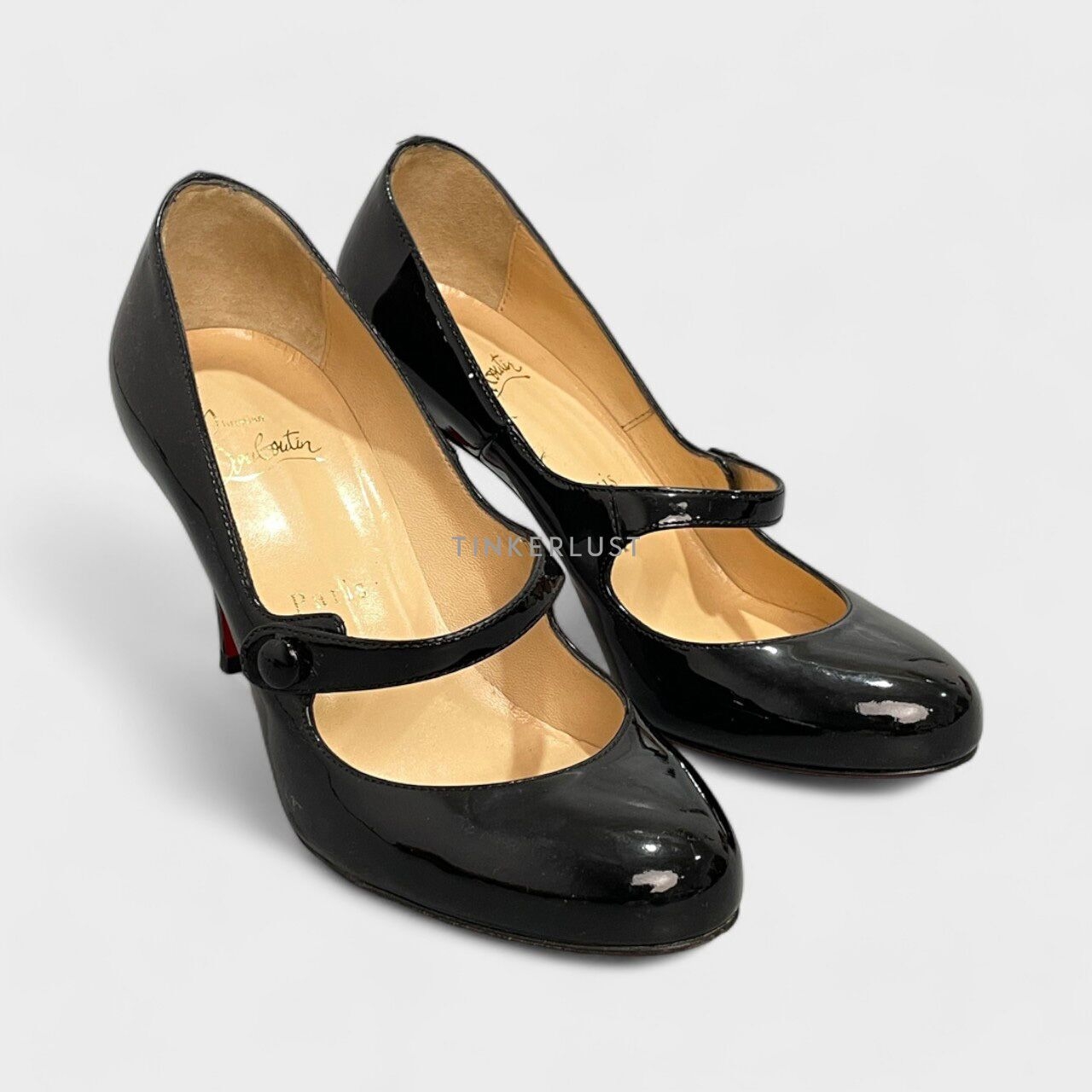 Christian Louboutin Patent Mary Jane Black Heels