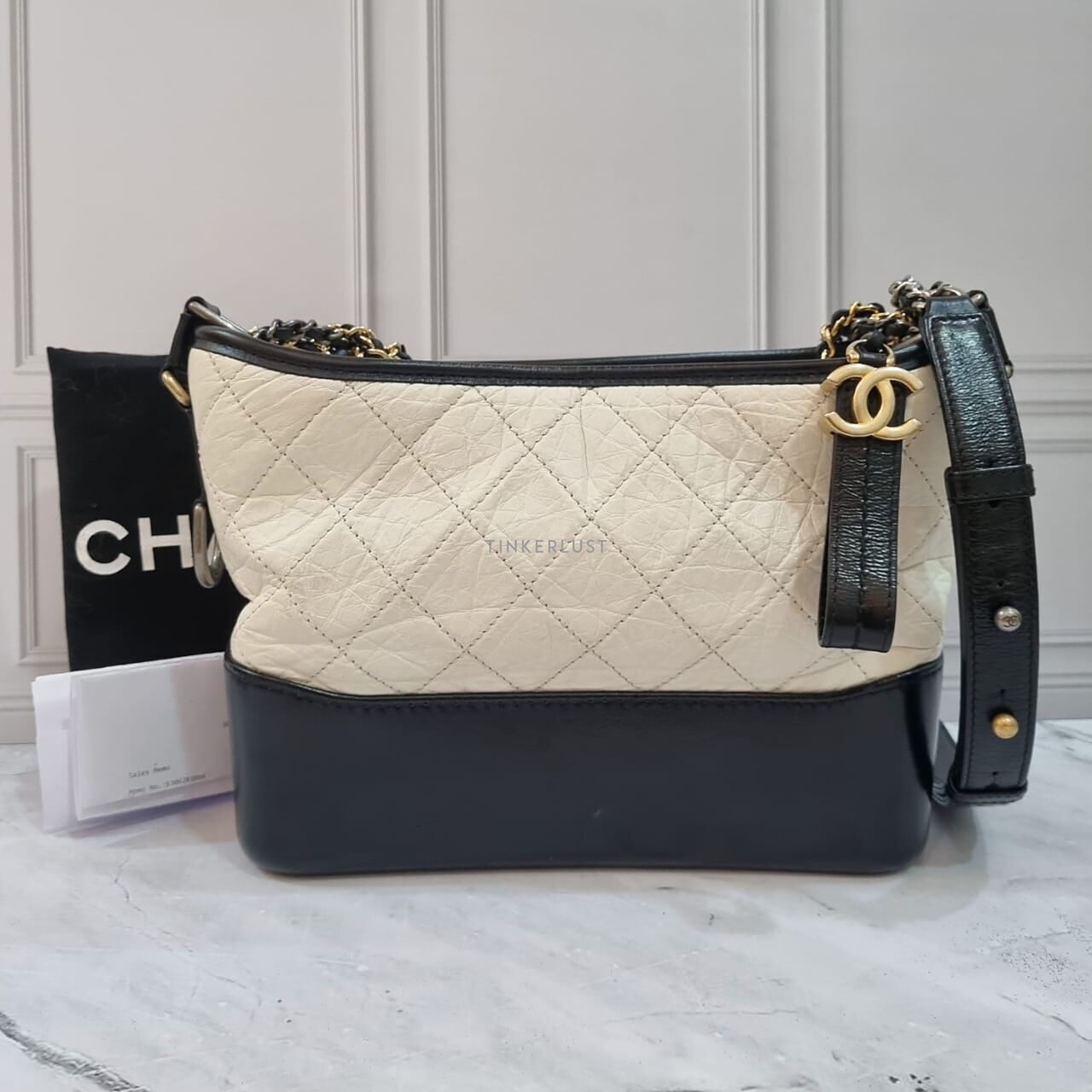 Chanel Gabrielle Broken White/Black in New Medium #29 2019 Sling Bag