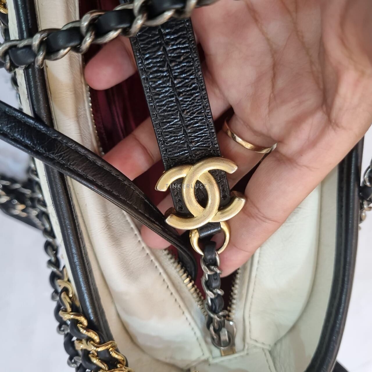 Chanel Gabrielle Broken White/Black in New Medium #29 2019 Sling Bag