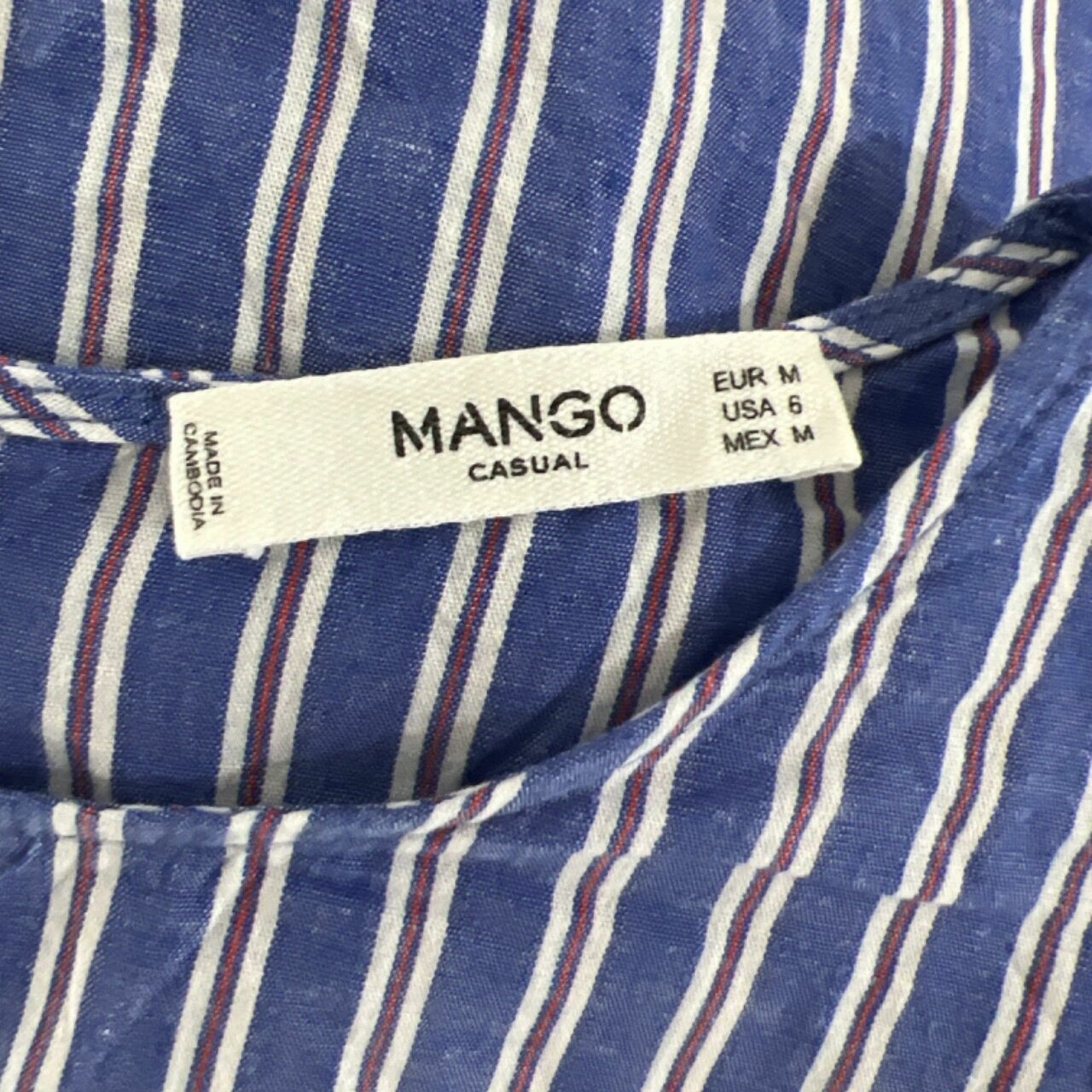 Mango Blue & White Stripes Blouse