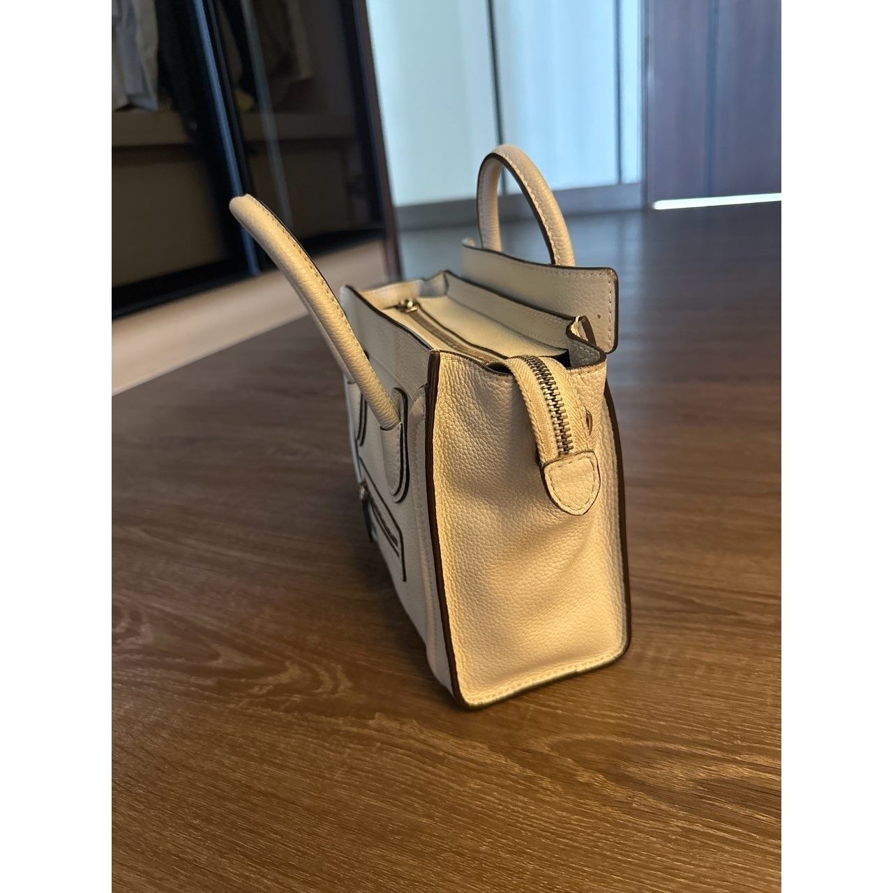 Celine Nano Luggage Lune Broken White Sling Bag