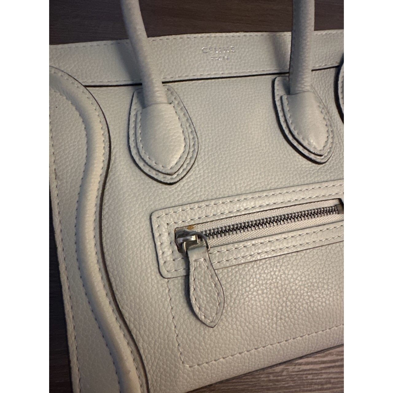 Celine Nano Luggage Lune Broken White Sling Bag