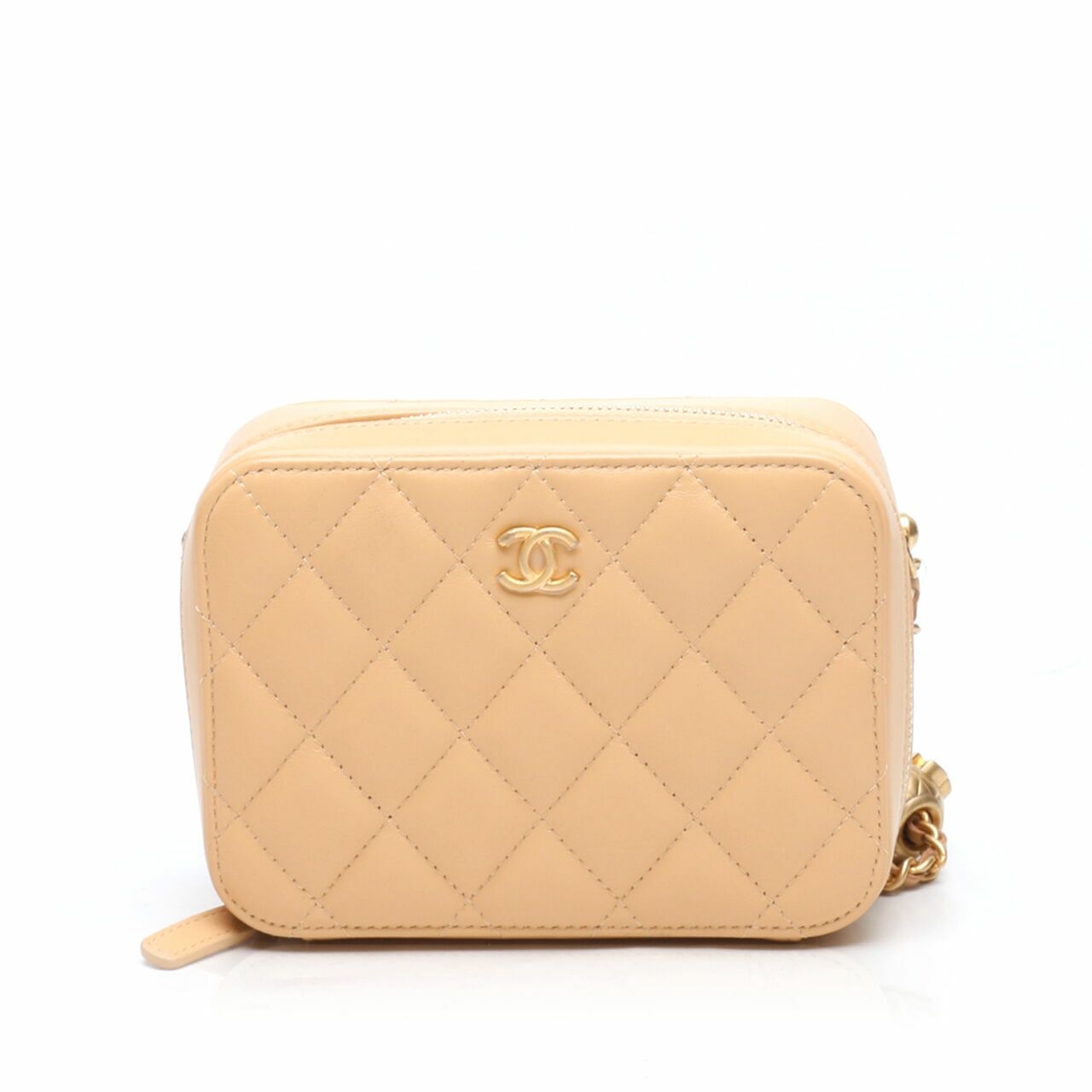 Chanel Mini Camera Pearl Crush In Beige GHW Sling Bag