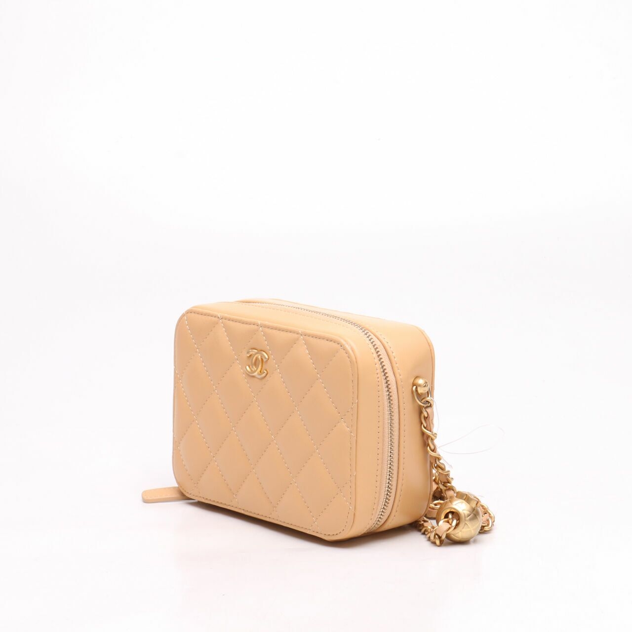 Chanel Mini Camera Pearl Crush In Beige GHW Sling Bag