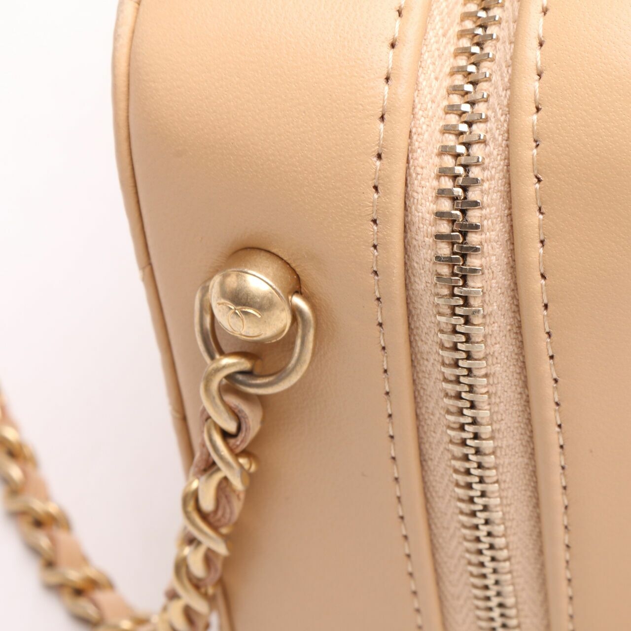 Chanel Mini Camera Pearl Crush In Beige GHW Sling Bag