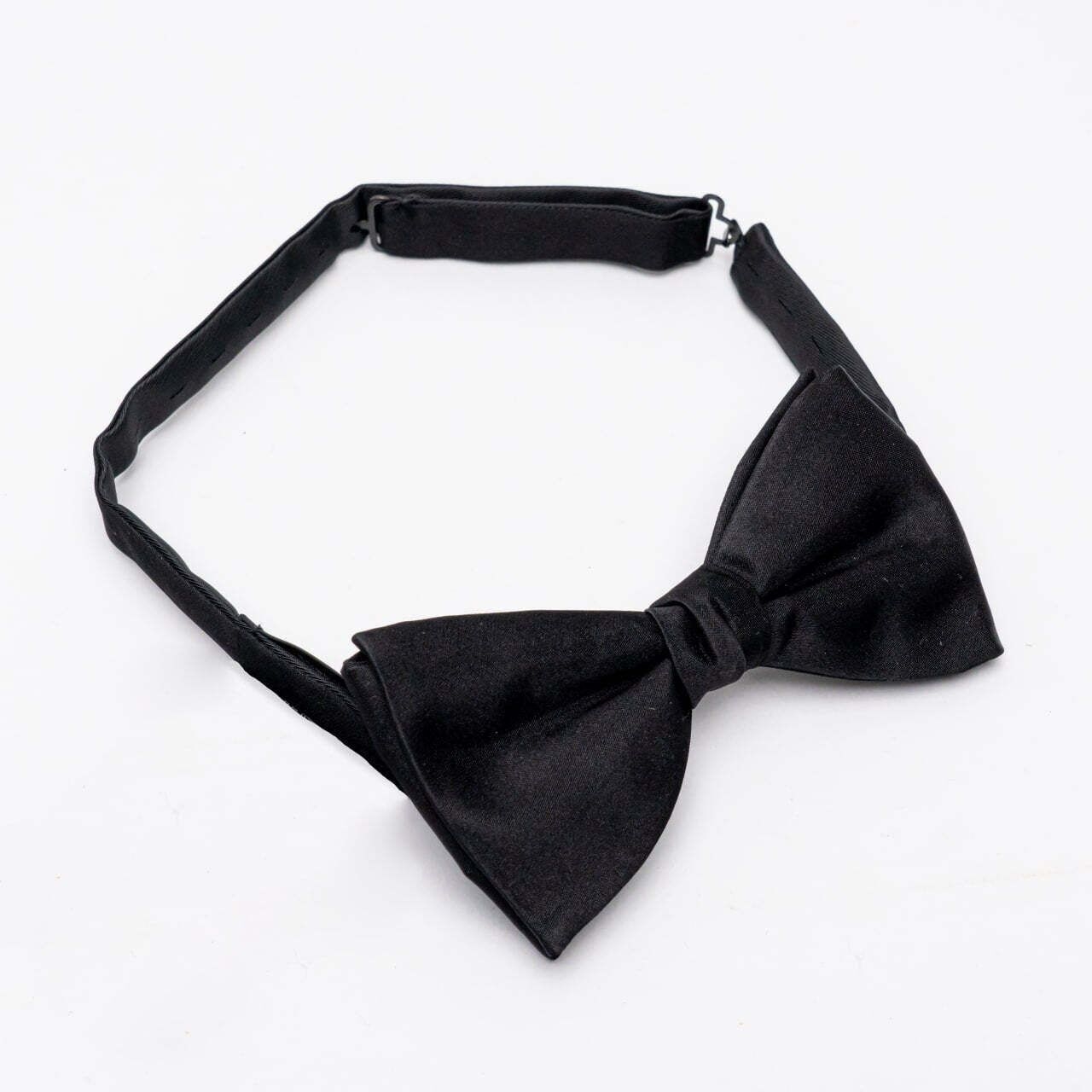 Saint Laurent Yves Silk Satin Bow Tie Black