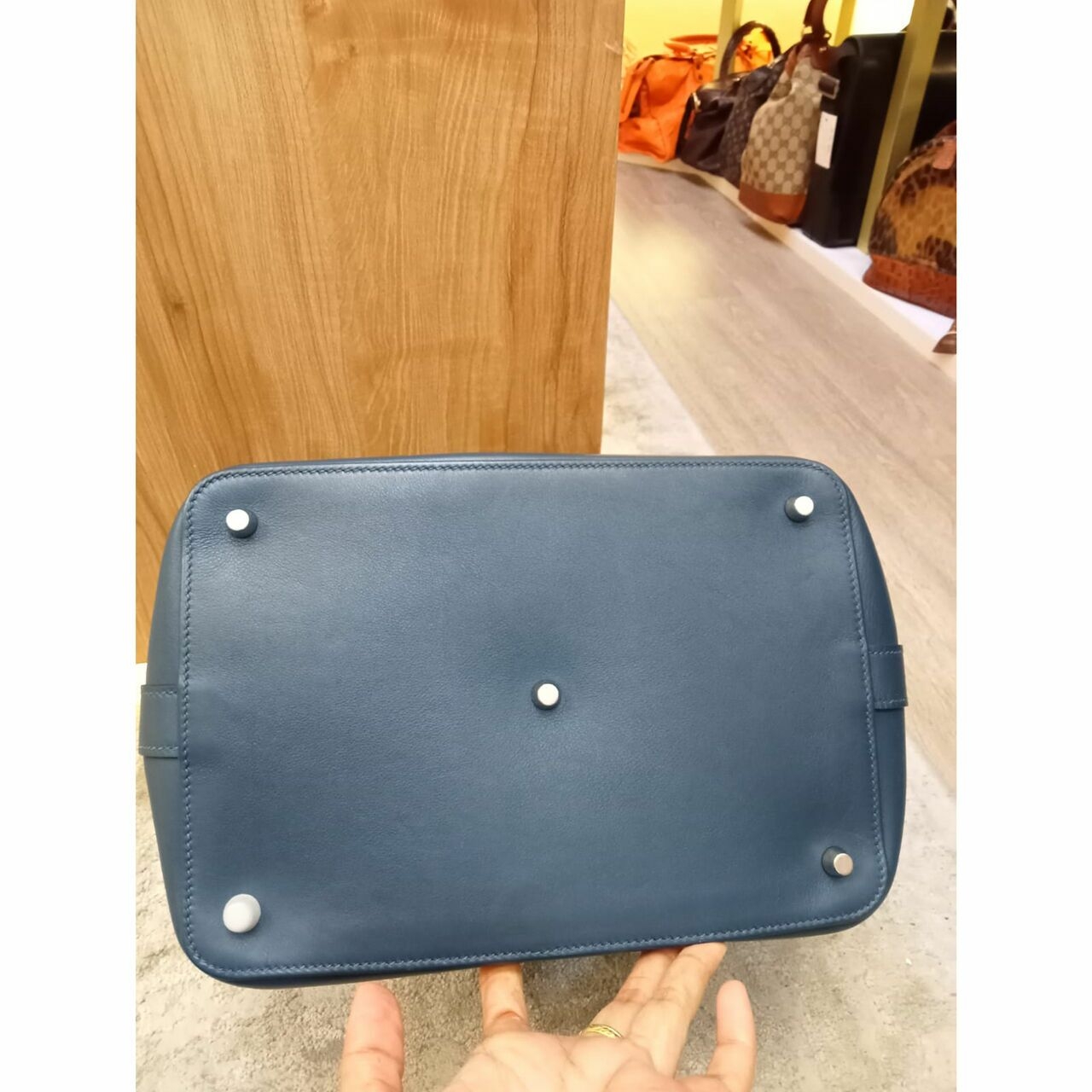 Hermes Toolbox 26 Bleu de Galice #Q Satchel