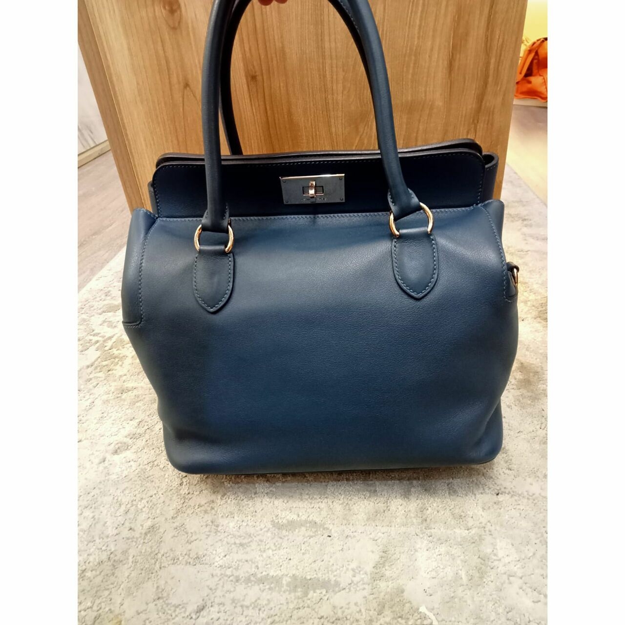 Hermes Toolbox 26 Bleu de Galice #Q Satchel