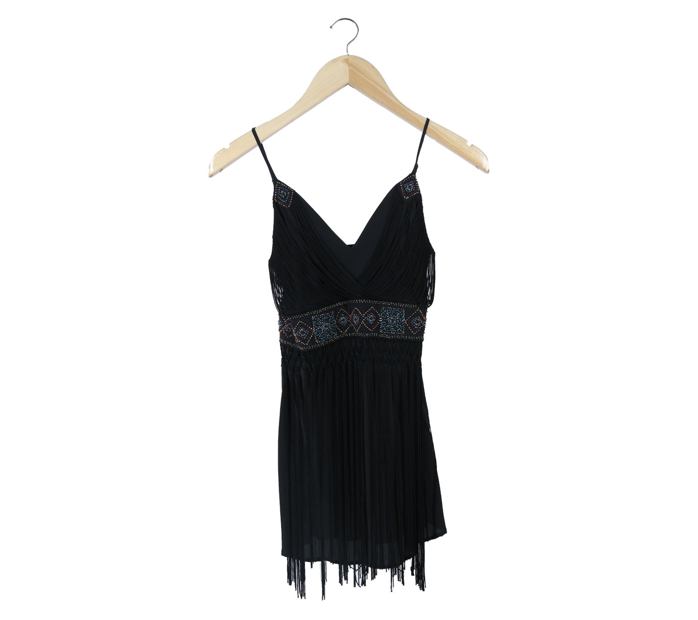 Warehouse Black Fringe Sleeveless