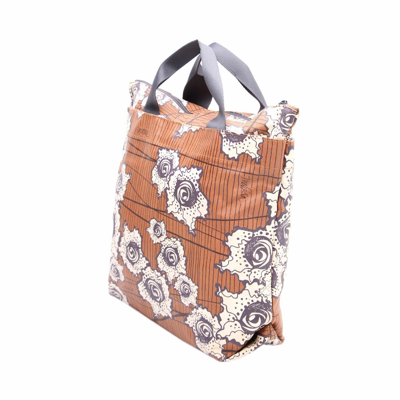 Tulisan Melissa Brown Multi Pattern Tote Bag With Strap & Pouch