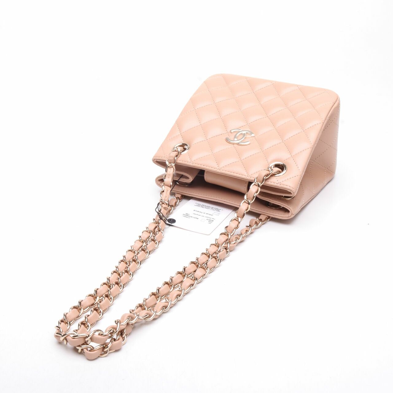 Chanel CC Lambskin Mini Bucket Beige Sling Bag