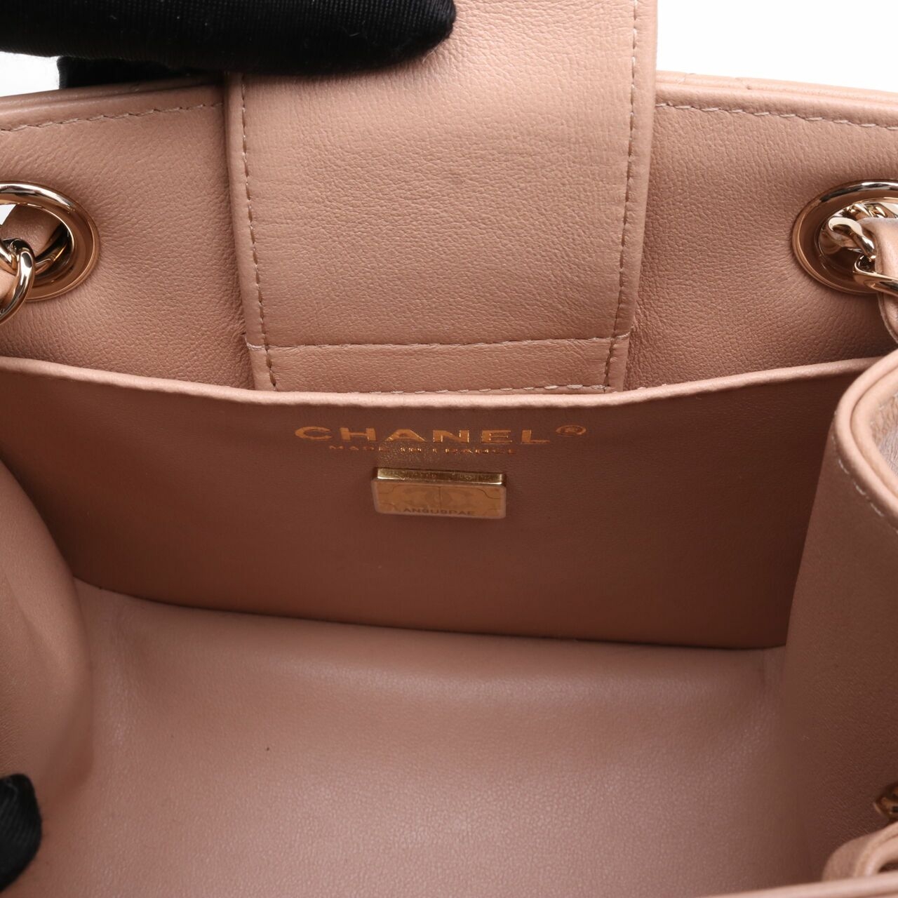 Chanel CC Lambskin Mini Bucket Beige Sling Bag