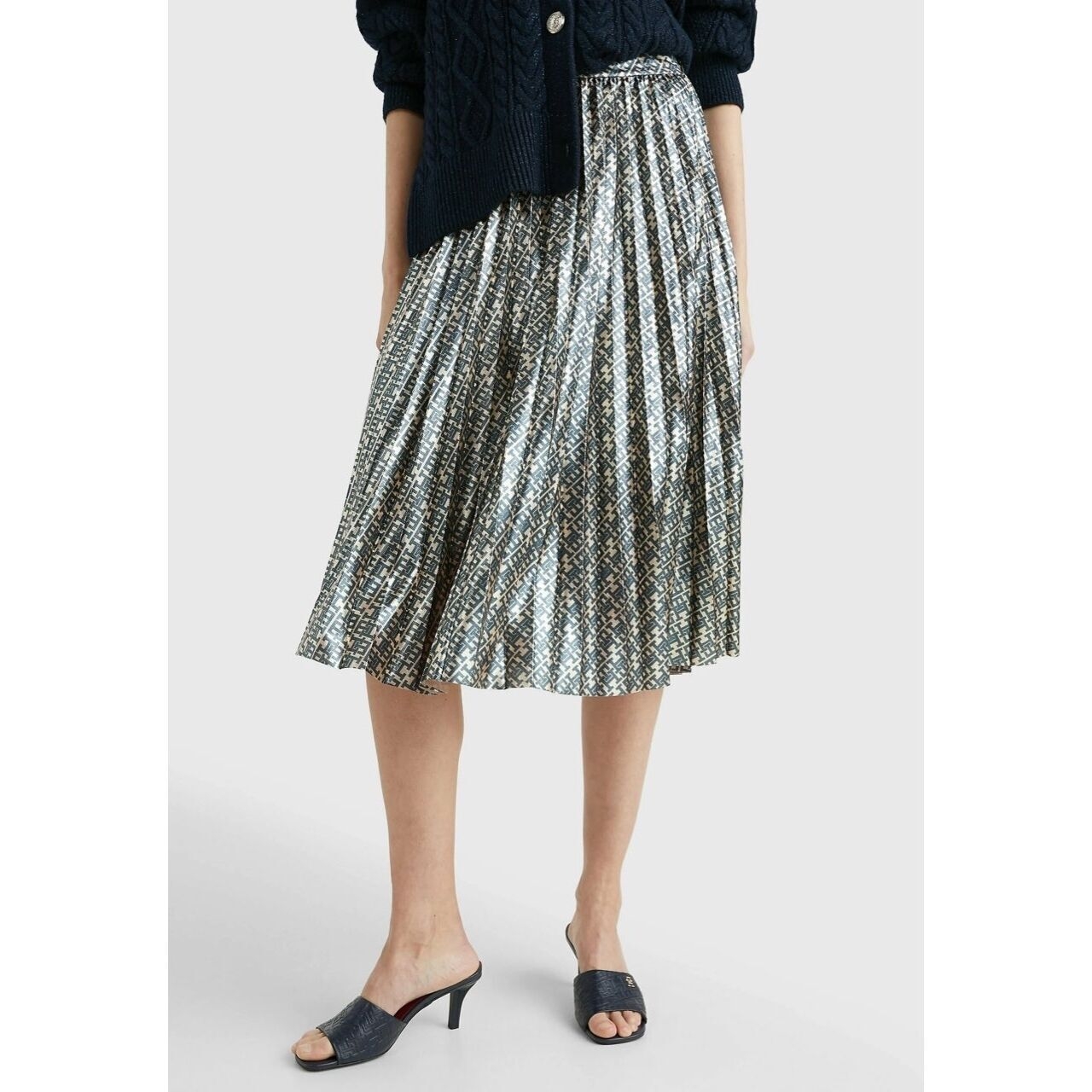 Tommy Hilfiger LAMÉ MONOGRAM Pleated skirt