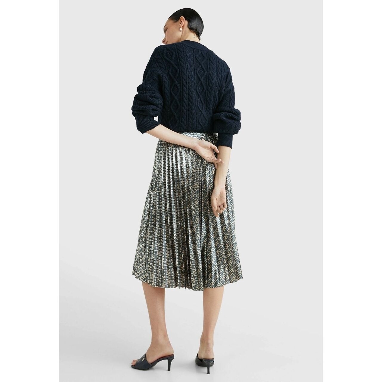 Tommy Hilfiger LAMÉ MONOGRAM Pleated skirt