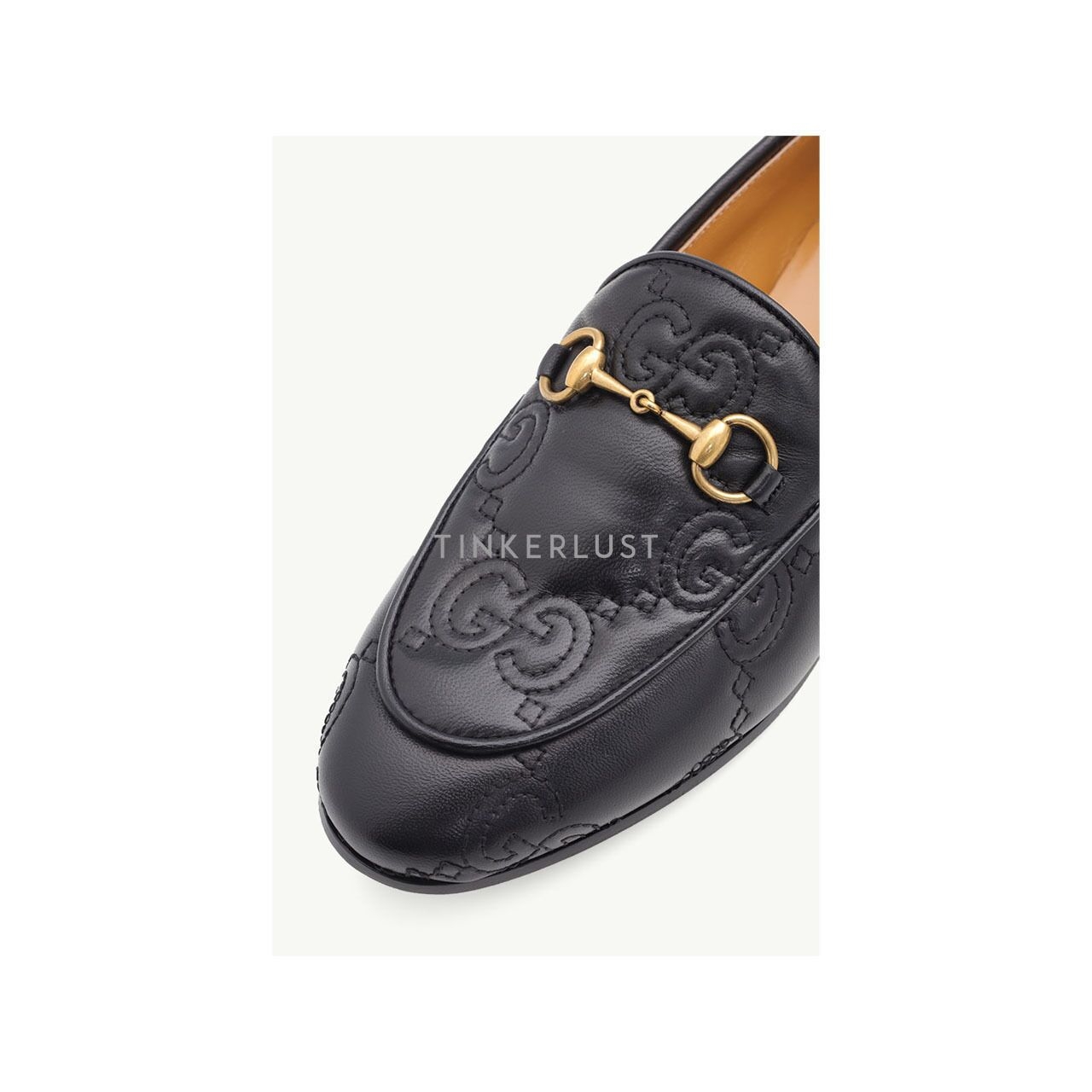 Gucci GG Jordan Black Matelasse Leather Flats