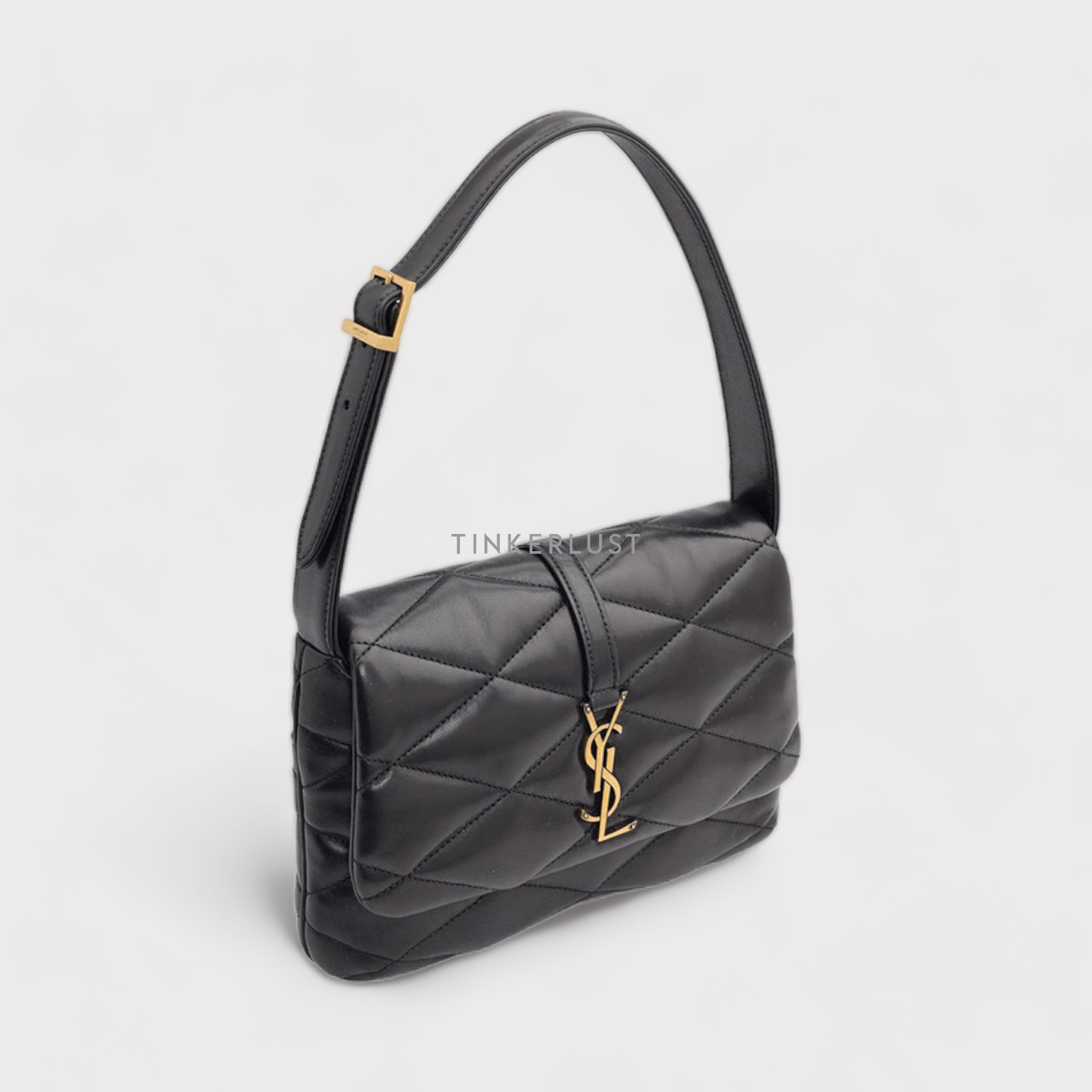 Saint Laurent Le 57 Monogram Shoulder Bag in Black Quilted Lambskin