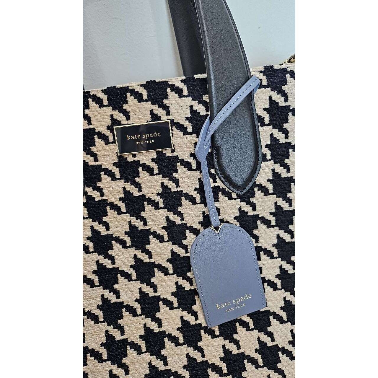 Kate Spade Black & White Houndstooth Tote Bag