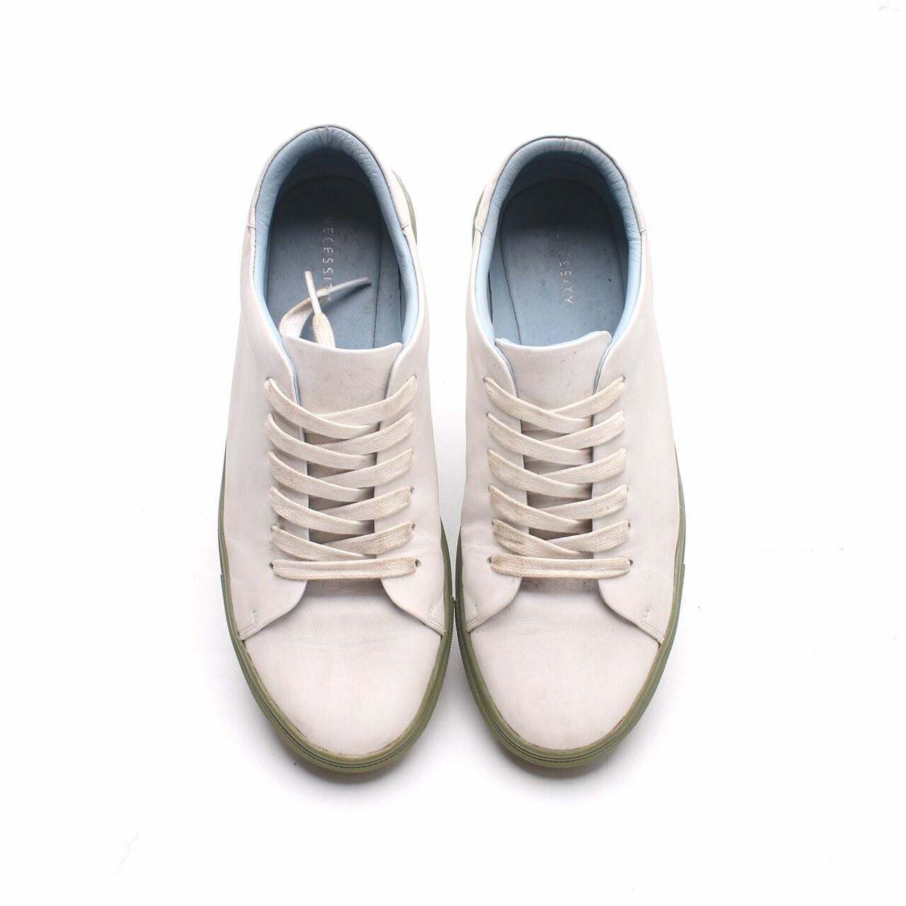 Private Collection White & Dark Green Sneakers