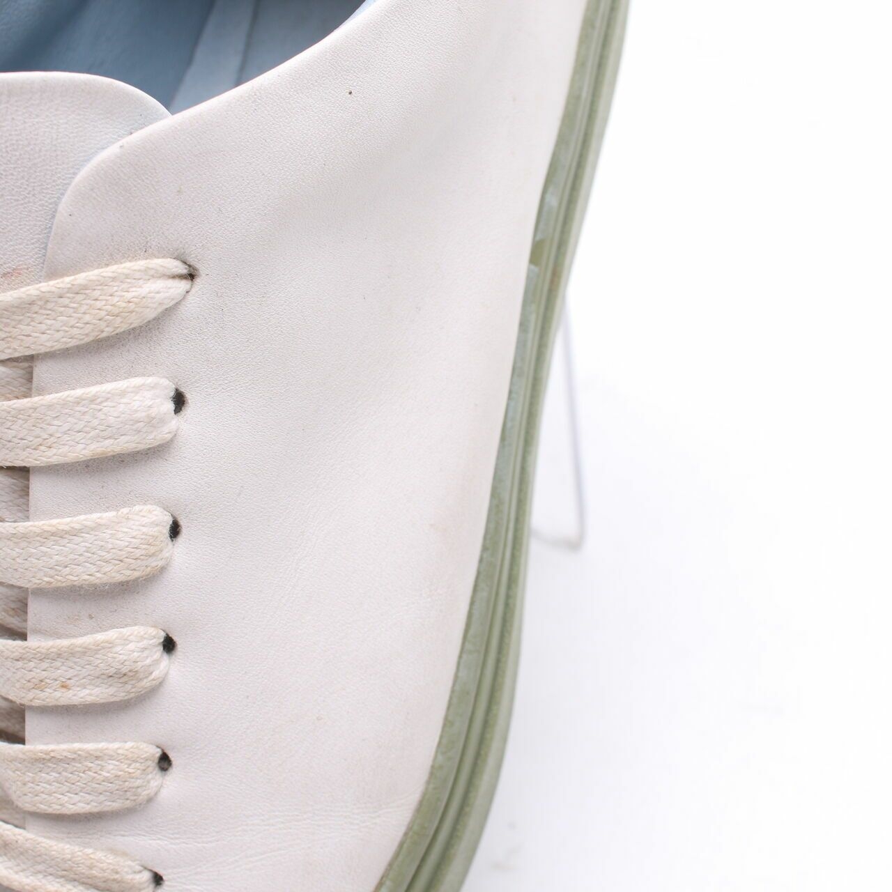 Private Collection White & Dark Green Sneakers