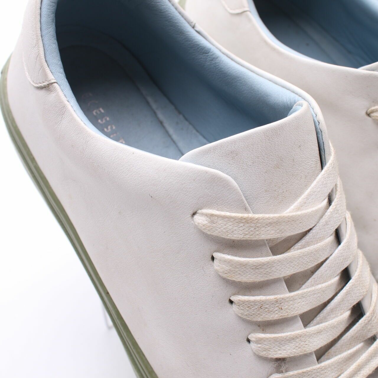 Private Collection White & Dark Green Sneakers