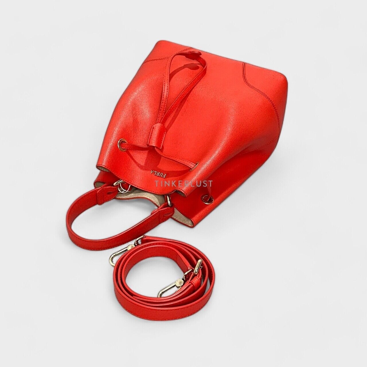 Furla Stacy Red Bucket Bag