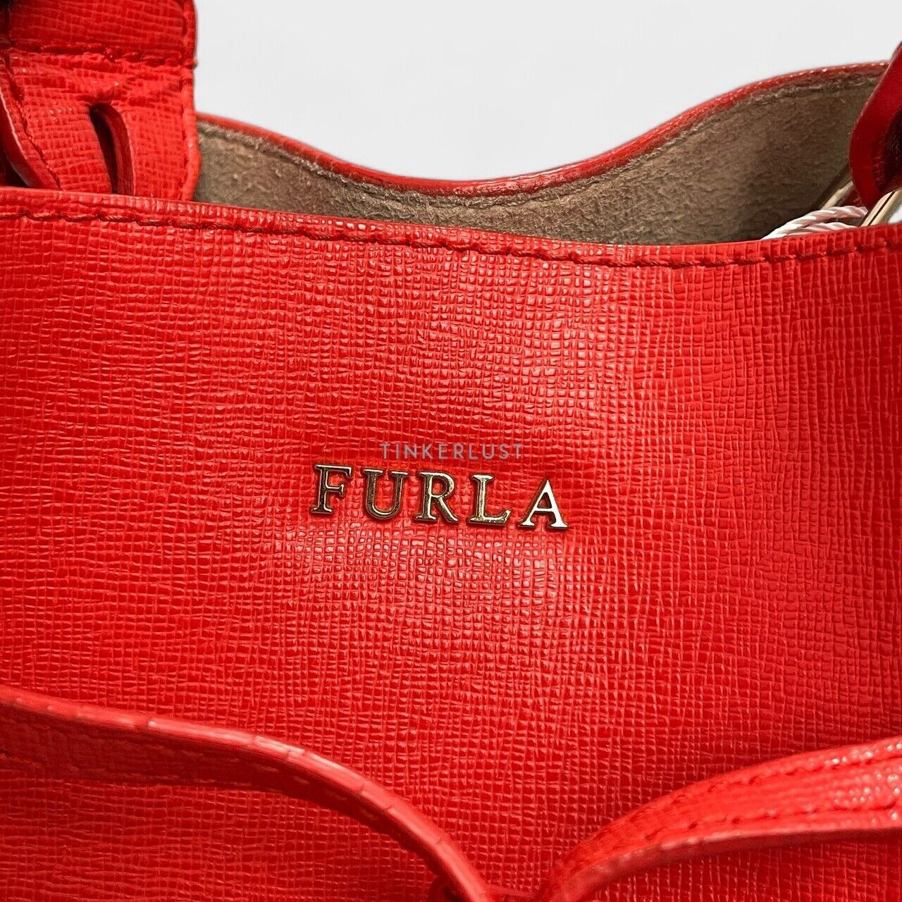 Furla Stacy Red Bucket Bag