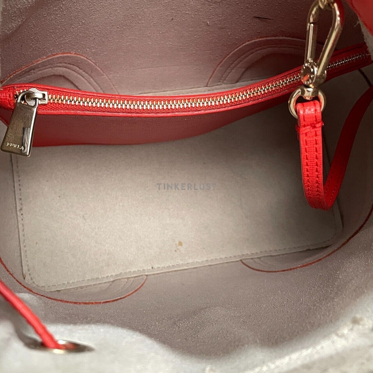 Furla Stacy Red Bucket Bag