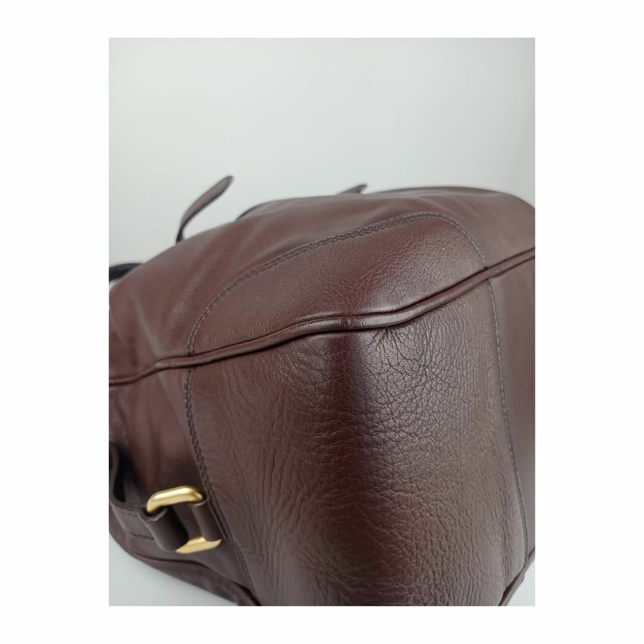 Prada Leather Handbag Dark Brown GHW 