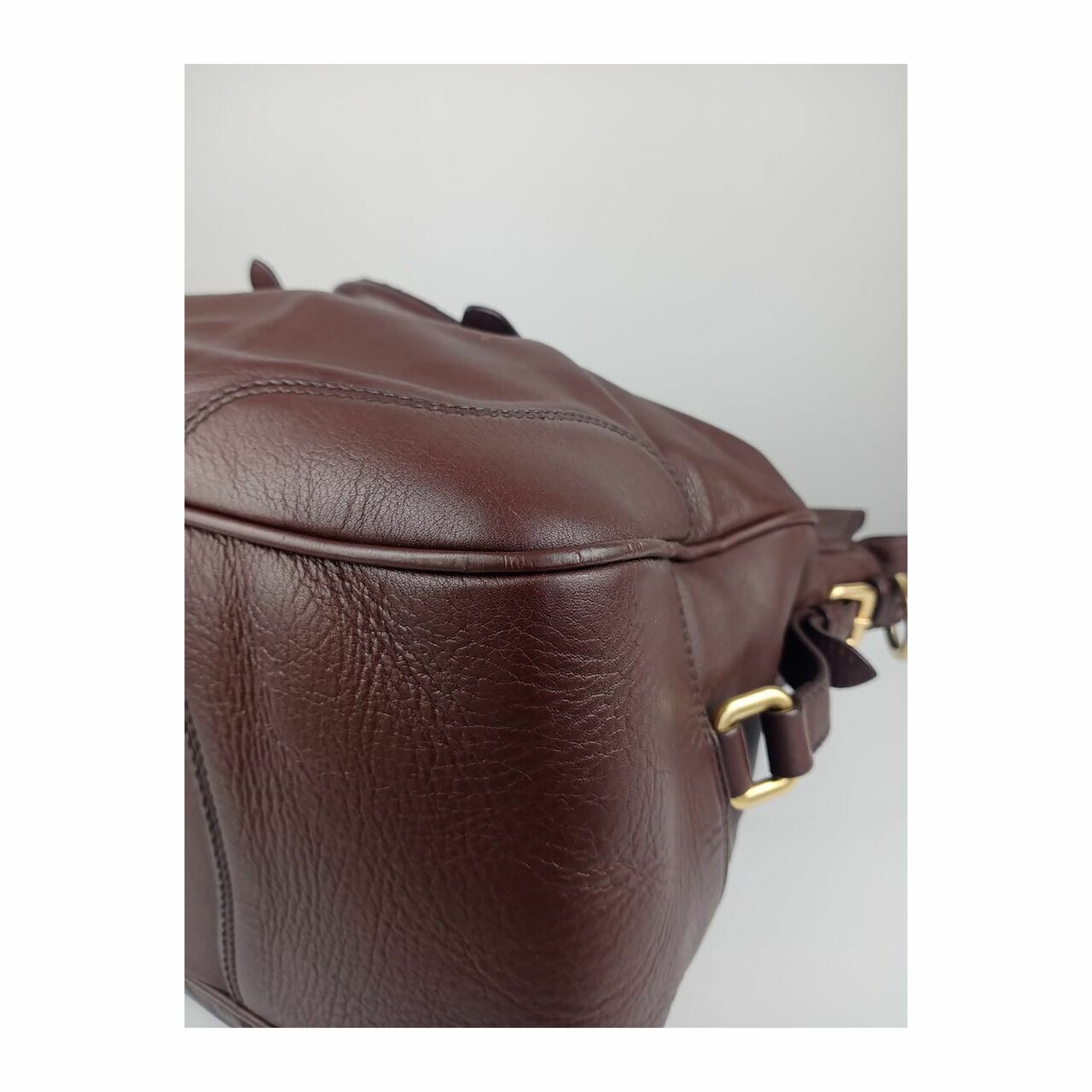 Prada Leather Handbag Dark Brown GHW 