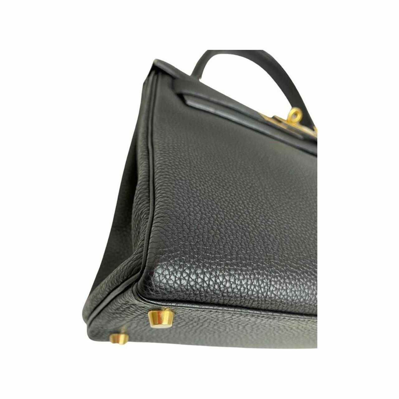 Hermes Kelly 28 Black Togo GHW Stamp F Square Satchel