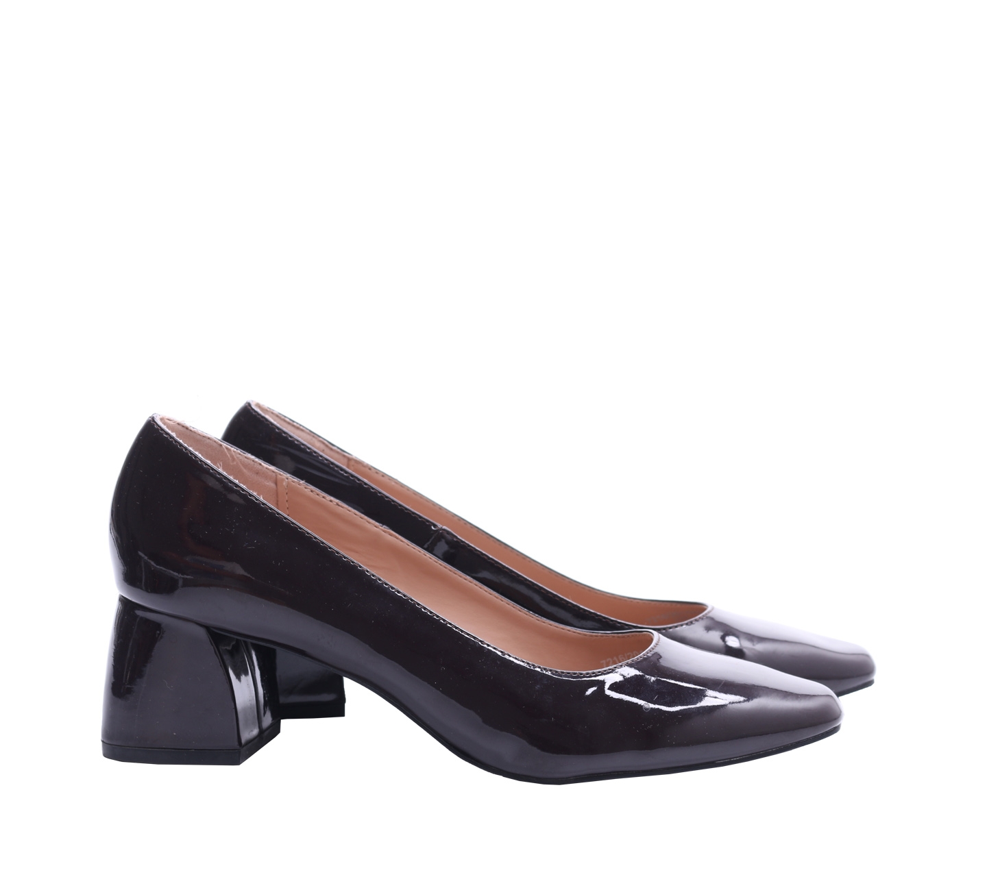 Zara Dark Brown Pattent Leather Heels