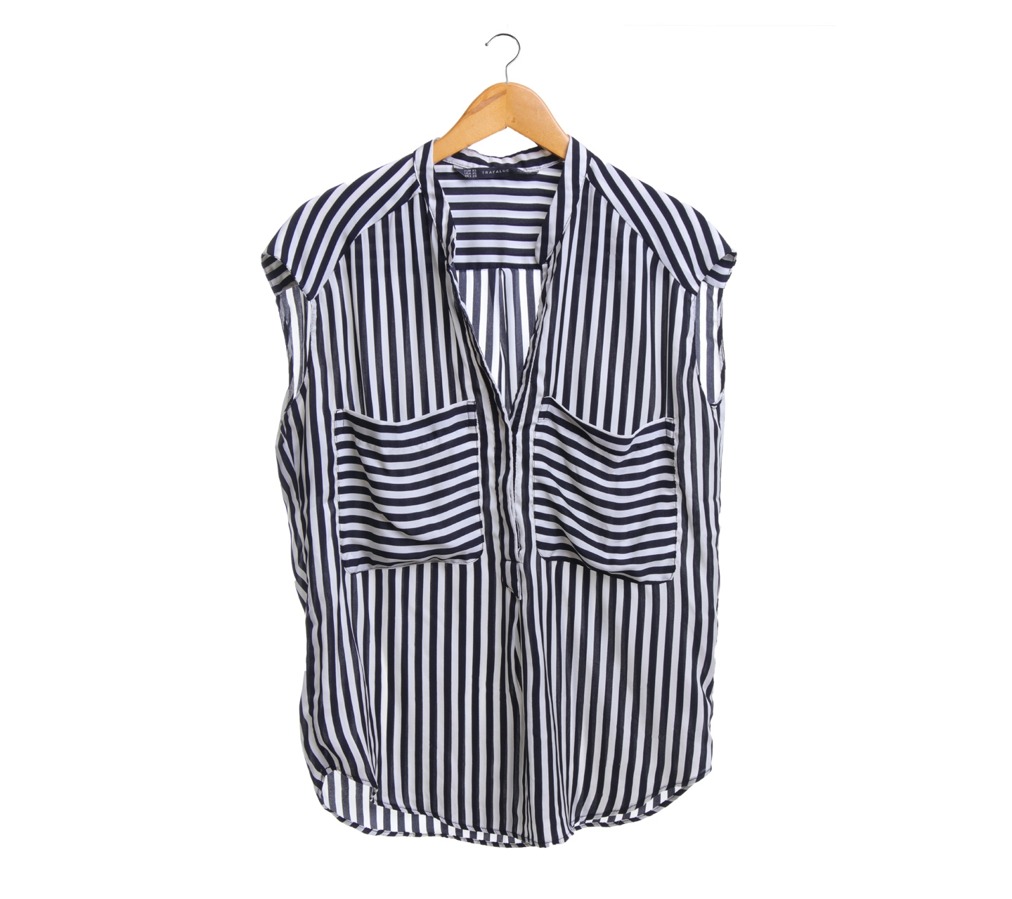 Zara White And Black Striped Sleeveless