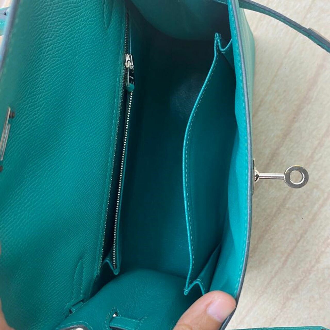 Hermes Kelly 25 Vert Verone Epsom PHW #D Satchel