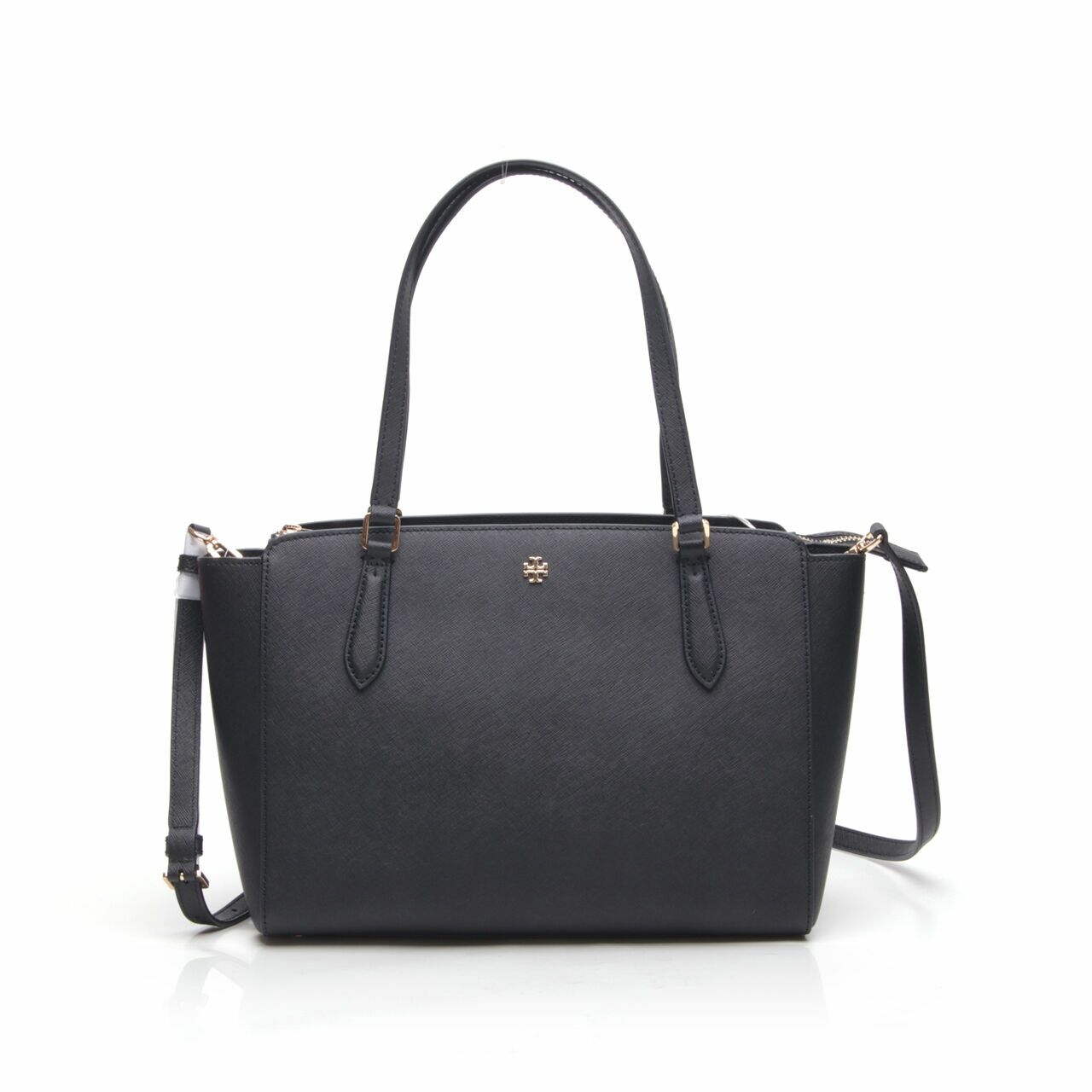 Tory Burch Black Emerson Small Top Zip Tote Black