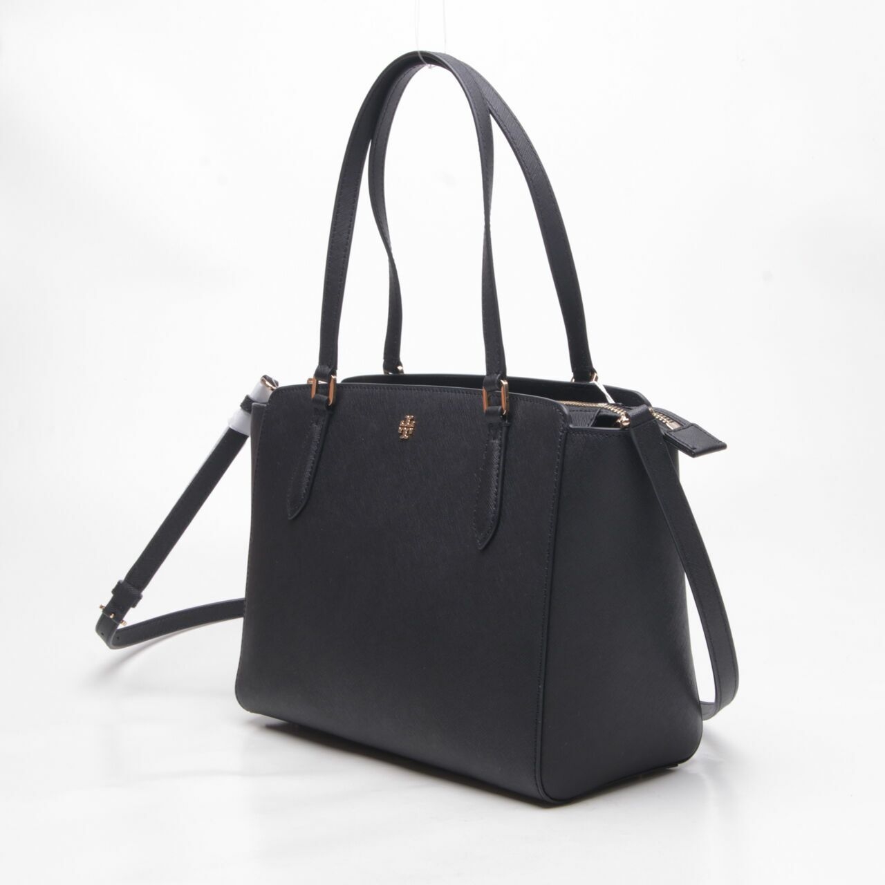 Tory Burch Black Emerson Small Top Zip Tote Black