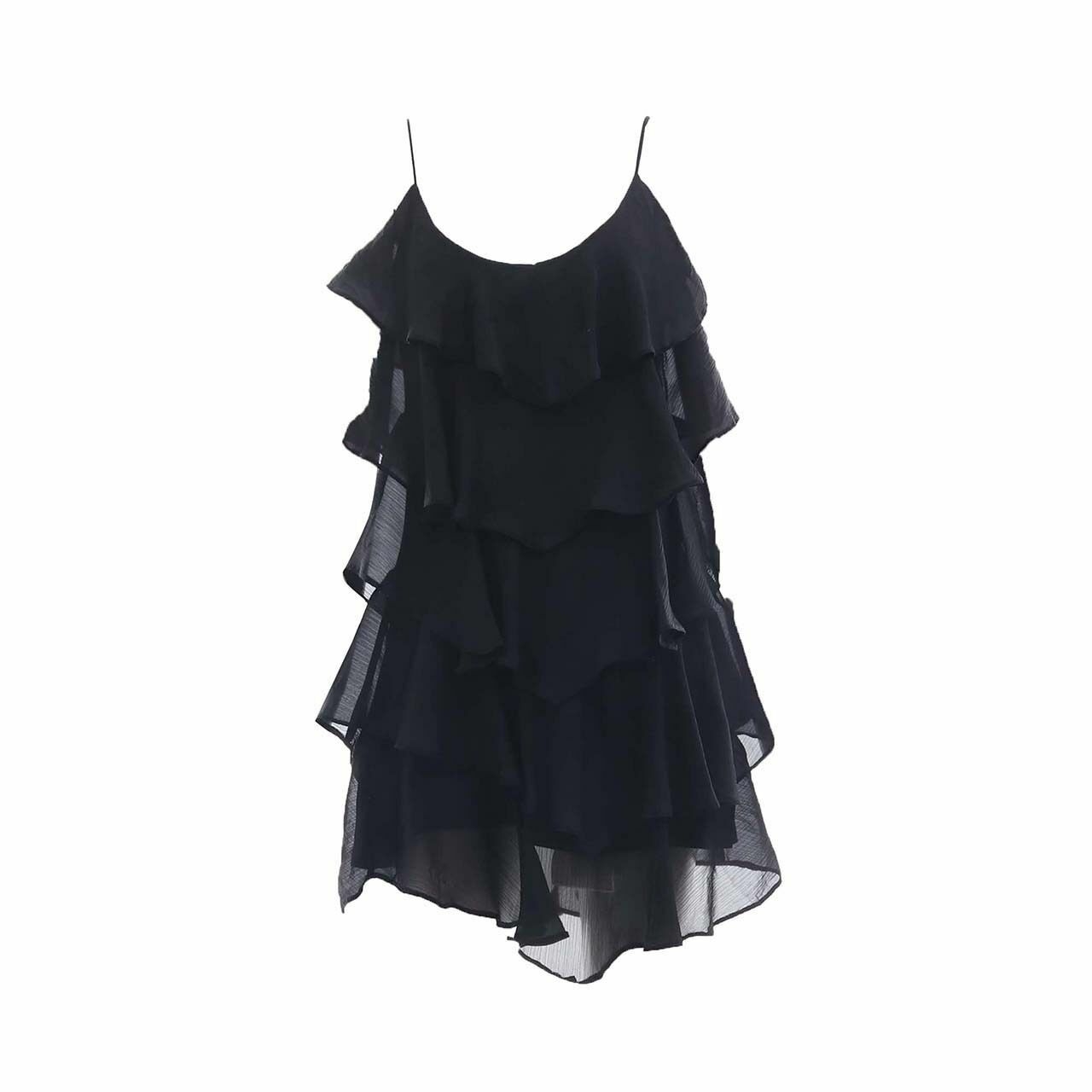 H&M Black Ruffle Mini Dress