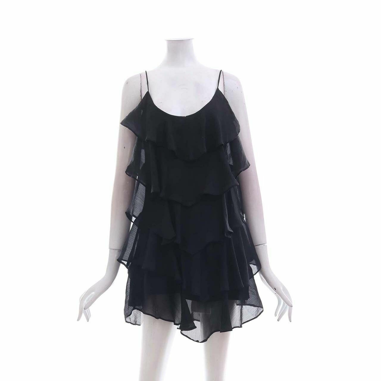 H&M Black Ruffle Mini Dress