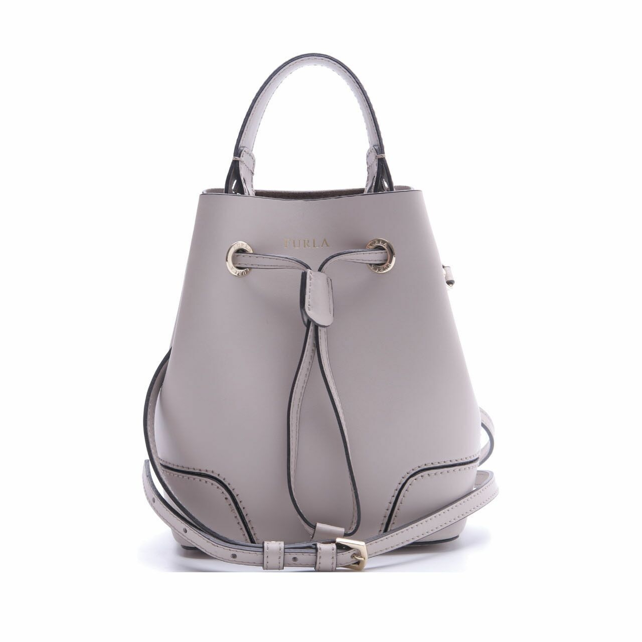 Furla Stacy Drawstring Taupe Satchel Bag