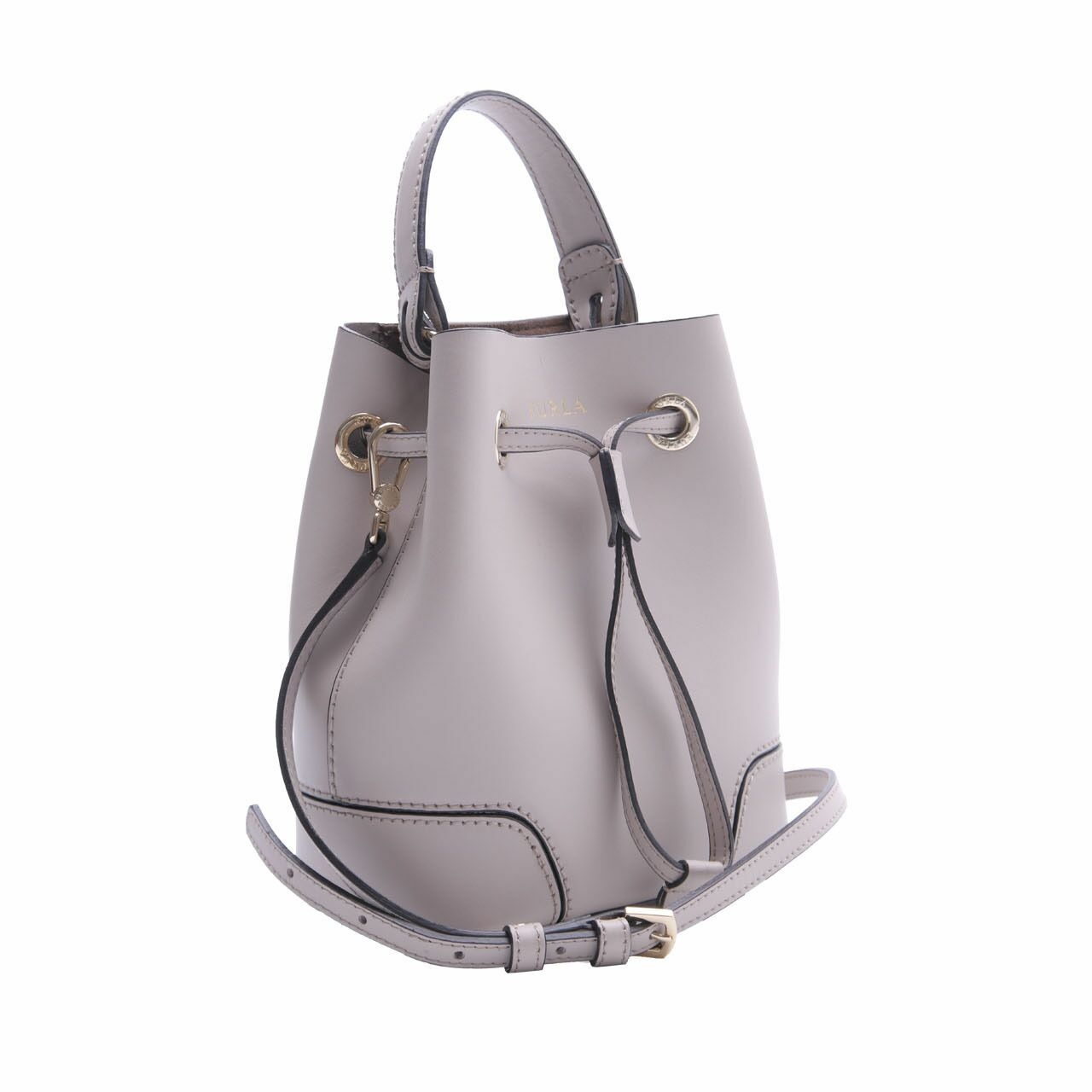 Furla Stacy Drawstring Taupe Satchel Bag