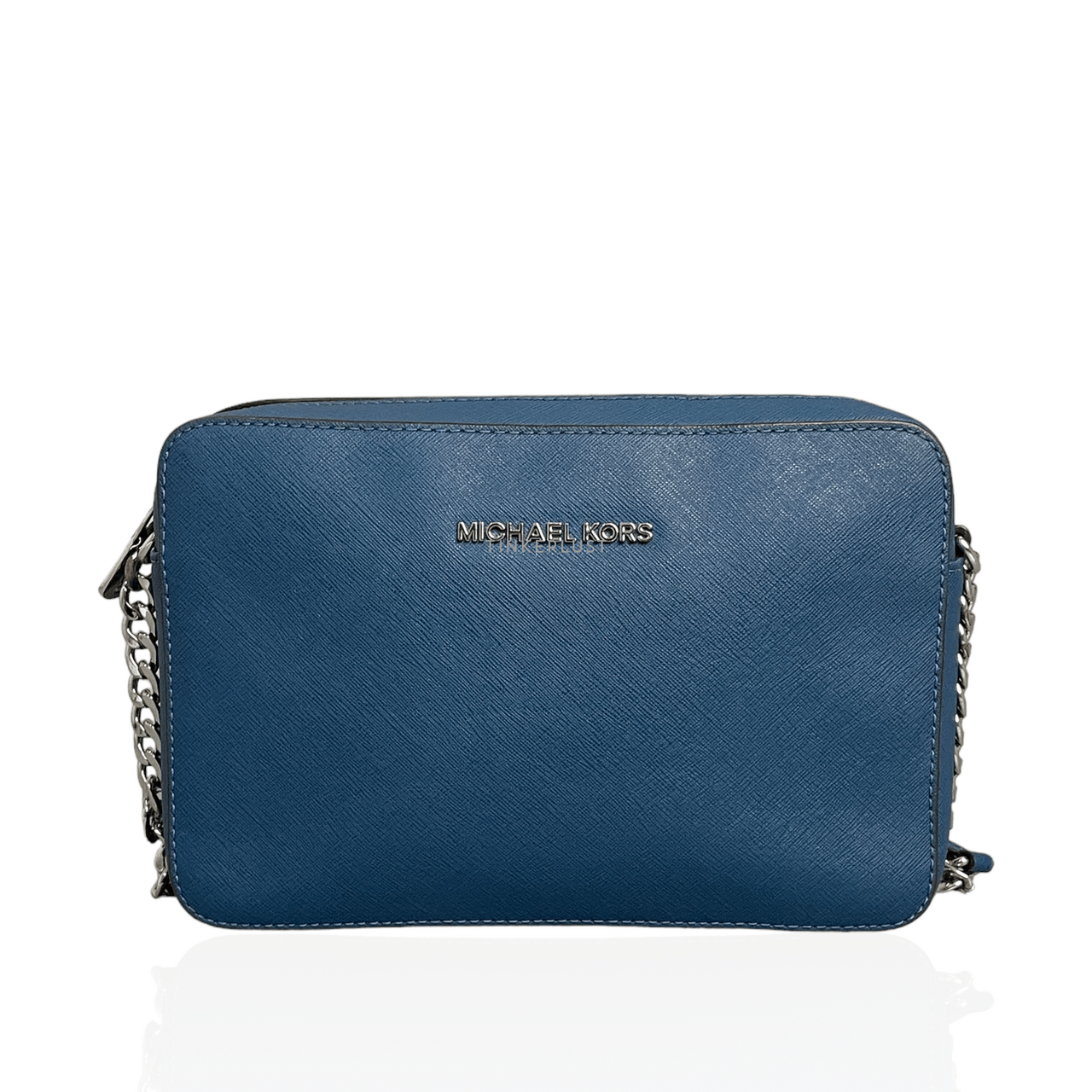 Michael Kors Jet Set Large Blue Saffiano SHW Sling Bag