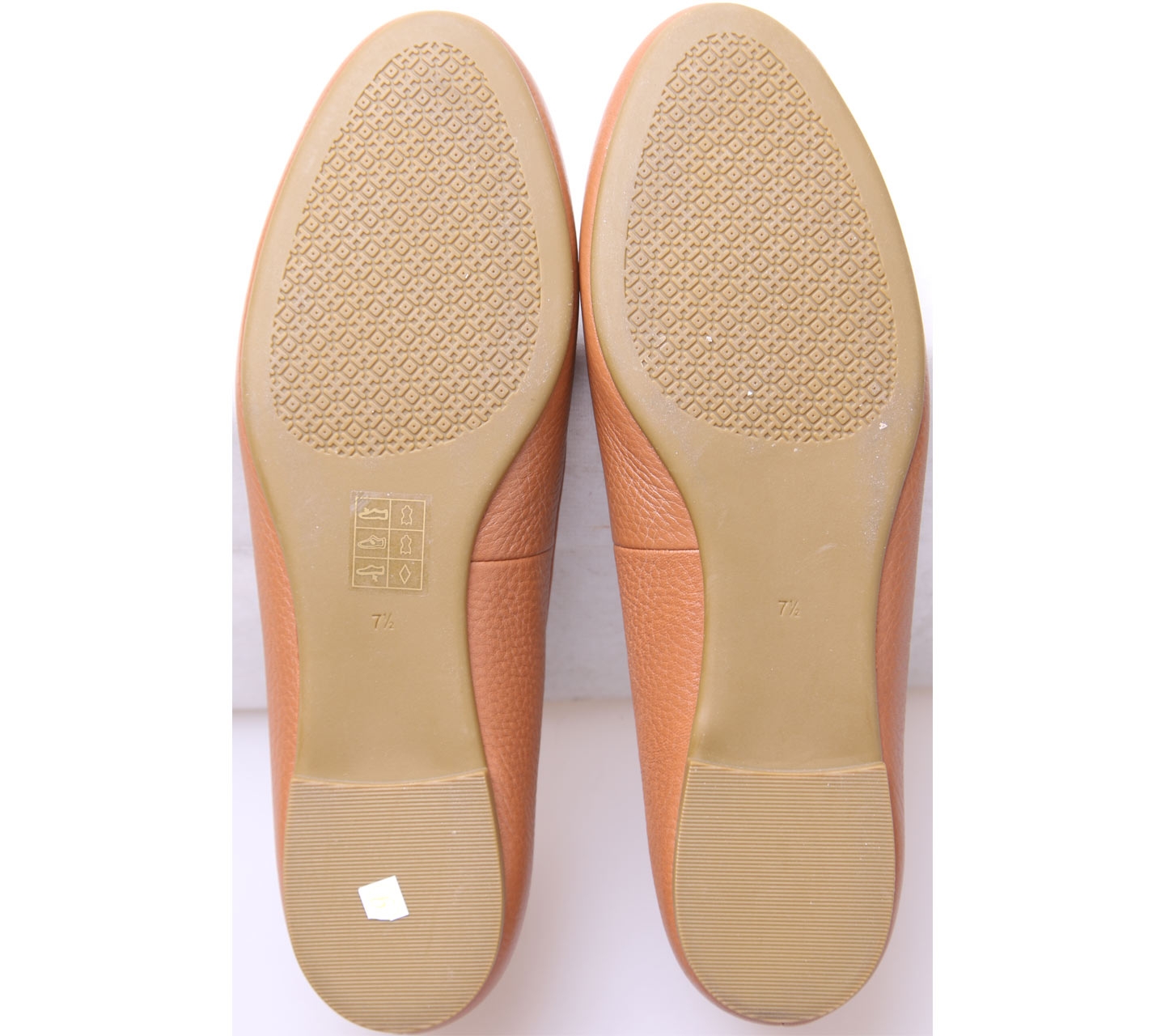 Tory burch claire ballet flat tumbled leather royal tan