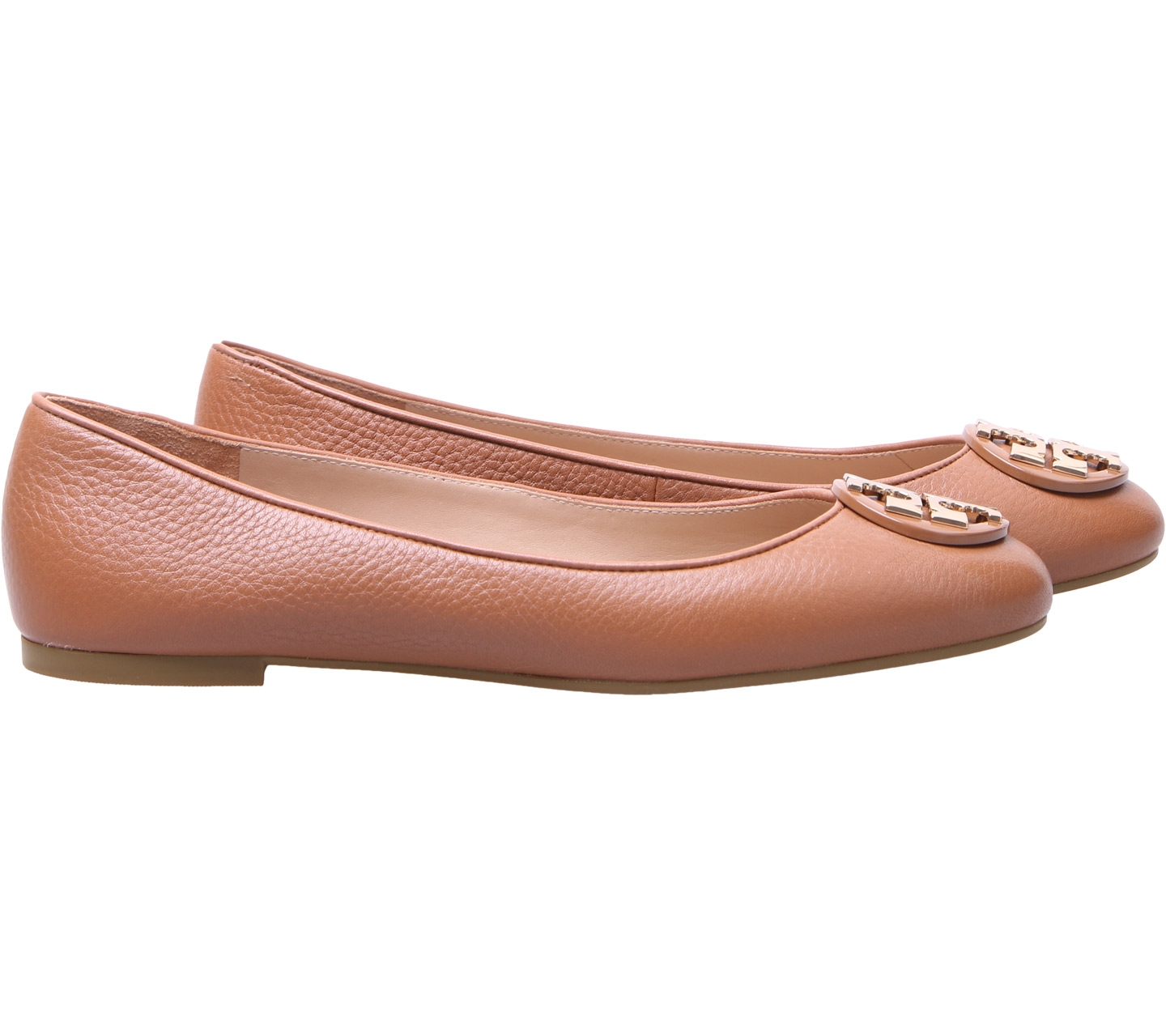 Tory burch claire ballet flat tumbled leather royal tan