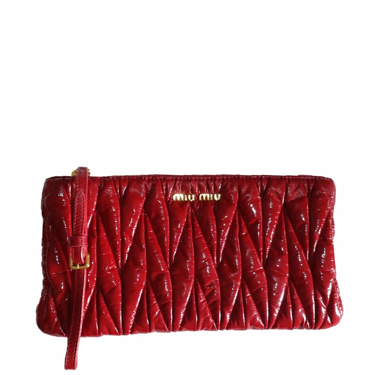 Miu Miu Mattlasse Leather Clutch