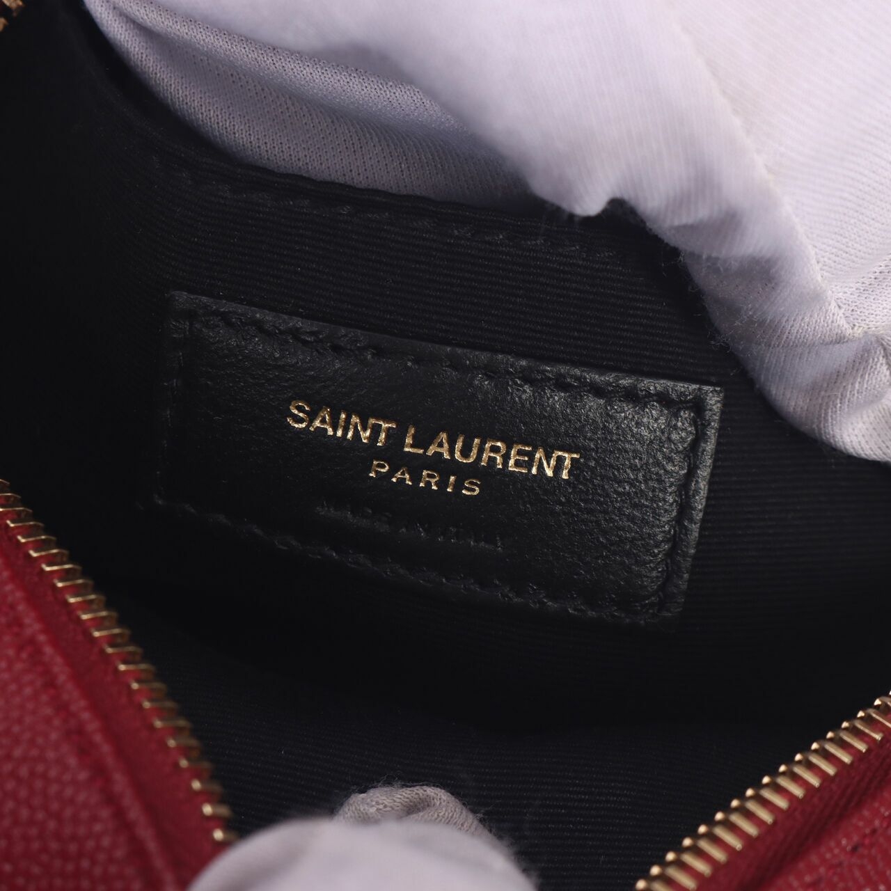 Saint Laurent Vinyle Round Camera Red Sling Bag