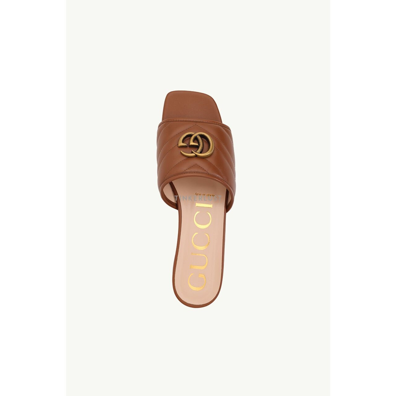 Gucci Women GG Matelasse Slide Sandals in Cuir Leather